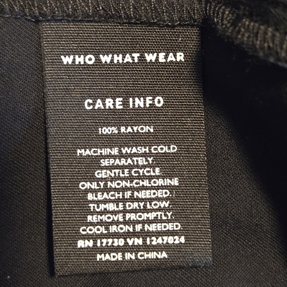 WHO WHAT WEAR Womens Black Button Up Collar Tie Belt Shirt Dress Size XS - Picture 13 of 13